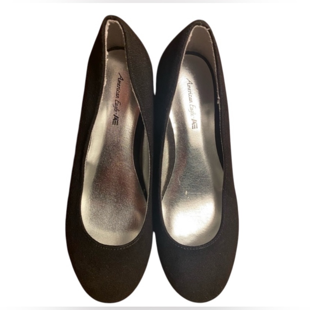 American Eagle Girls Size 1 Black Ballet Flats Rounded Toe Comfort Slip-On Shoe